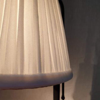 Table Lamp Cigno Black Brown With Creme Velvet Pleated Lightshade