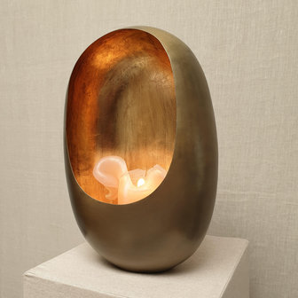 Egg Candle Holder Medium Brass