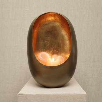 Egg Candle Holder Medium Brass