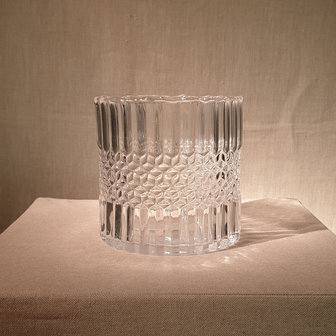 Candleholder Cylinder Antique Glass H12,5cm