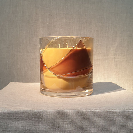 Scented Candle Amber Stained 'Love Story' Medium