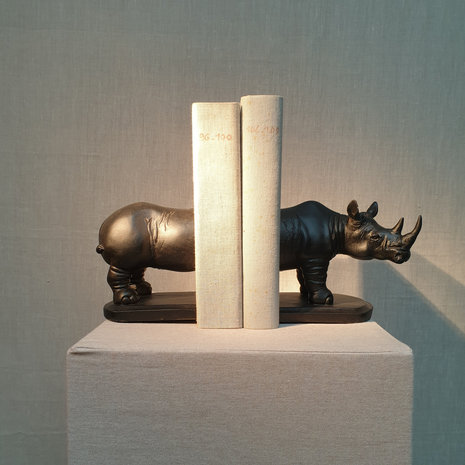 Boekensteun Rhinoceros Resin 30cm