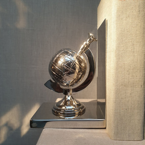 Boekensteun Globe Nikkel 17,5cm