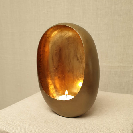 Egg Candle Holder Small Brass